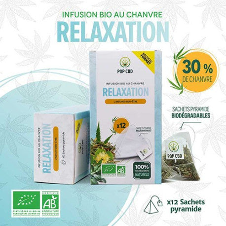 Infusion CBD bio 30% 12 sachets pyramide ""Relaxation""