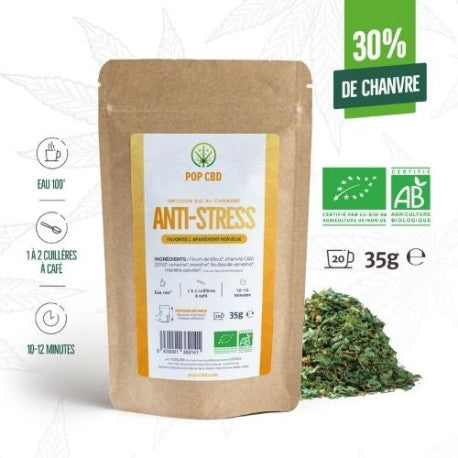 Infusion bio au chanvre Anti-Stress 35g - Pop CBD