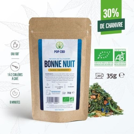 Infusion Bio au Chanvre Bonne Nuit 35g - Pop CBD