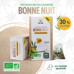 Infusion BIO CBD en sachet à la camomille Bonne nuit - Pop CBD