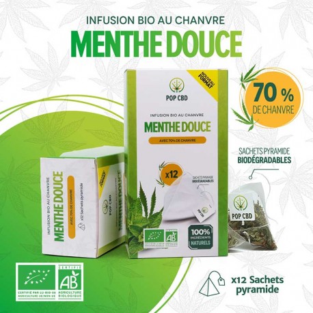 Bio Kräuterteebeutel Hanf Süße Minze - Pop CBD