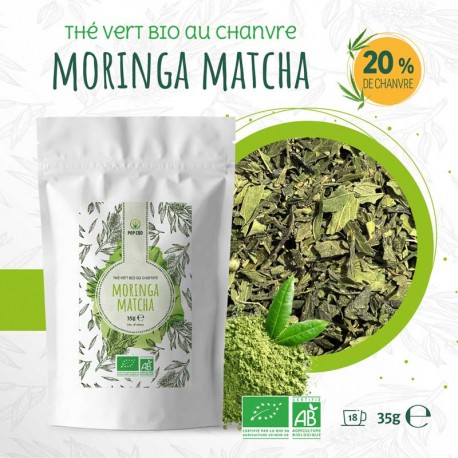 Thé bio au CBD, Matcha et Moringa - Pop CBD