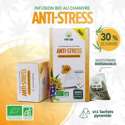 CBD bio Anti-Stress Kräutertee Pyramidenbeutel X12