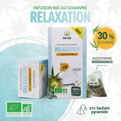 Infusion CBD bio 30% 12 sachets pyramide "Relaxation"