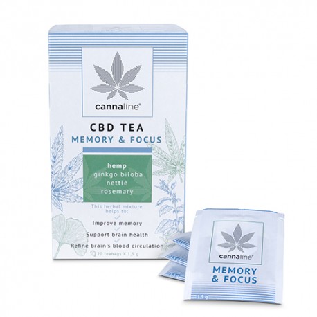 Thé CBD Cannaline en sachet Memory et Focus