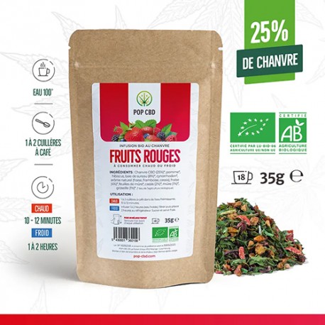 Infusion CBD bio 25 % aux fruits rouges 35G