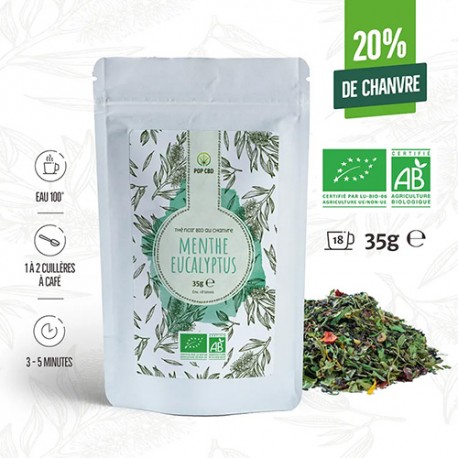 Thé noir au CBD bio20% Menthe Eucalyptus 35G