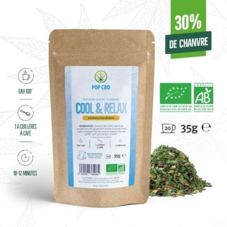 Infusion bio au CBD Cool & Relax 30% 35g - Pop CBD