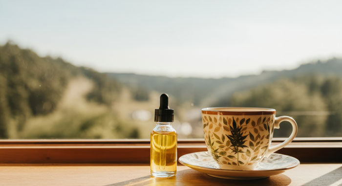 CBD-Öl in einem Aufguss