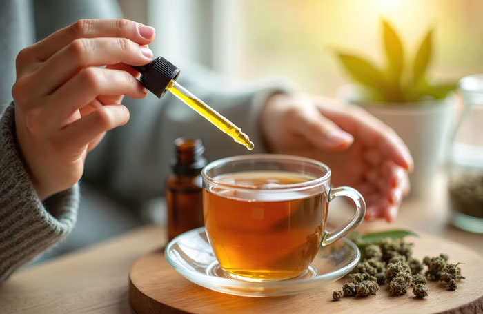 CBD-Öl in einem Aufguss
